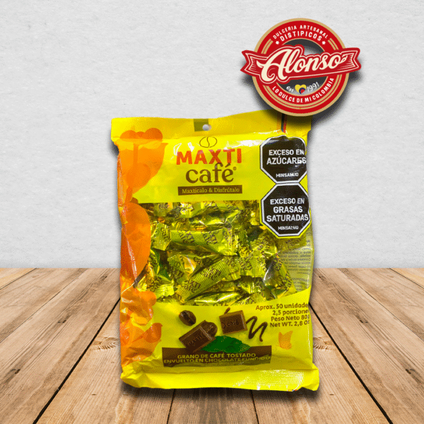 Café Tostado Cubierto con Chocolate 80 g - Maxticafé